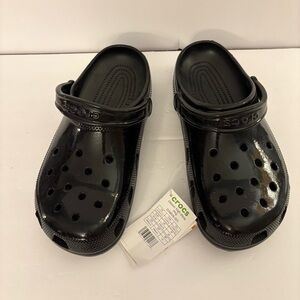 Crocs Classic High Shine Clog 'Black' 209609-001 Men Sz 10 W 12 Slip-On Sandal